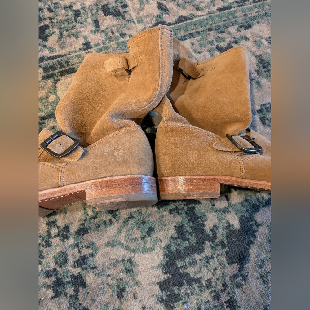 Frye Veronica Suede Moto Boots - Camel 🐪 Sz 8 - Picture 11 of 13